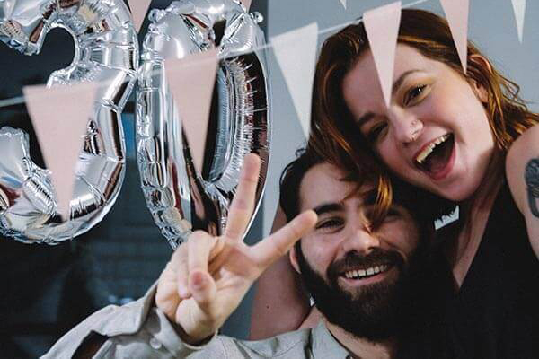 couple celebrating a birthday